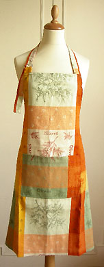 Apron double woven Jacquard Teflon (Cadolive. green orange) - Click Image to Close